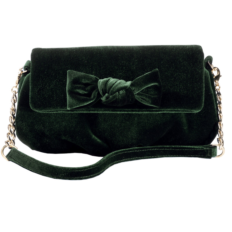 Riley Bow Velvet Clutch